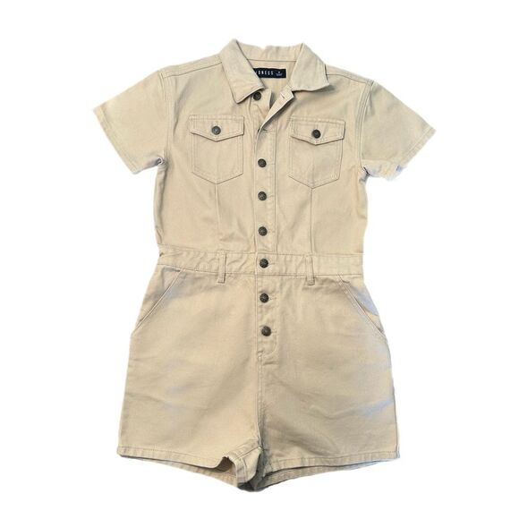 Lioness U Know What’s Up Jean Romper Beige Size M - Picture 2 of 10